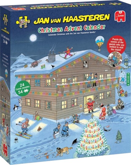 Jan Van Haasteren Julepussel Adventskalender 2025 24 Puslespill 54 Brikker