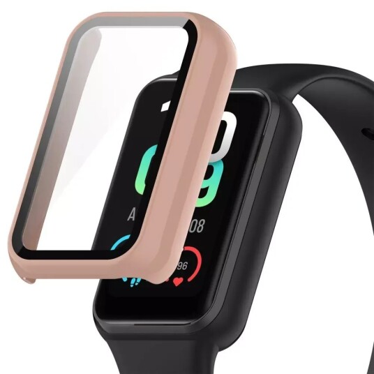 INCOVER Amazfit Band 7 Hard Plastic Case m. Innebygd Skjermbeskyttelse - Rosa