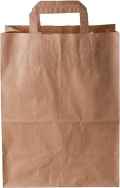 Bærepose 16 Ltr 250X150x340mm 70 Gr Med Hank Papir Brun,250 Stk/Krt