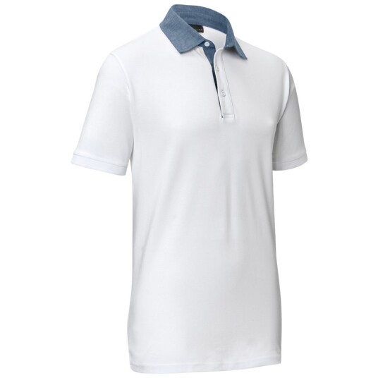 JOBELINE Pique til herrer Cato Chambray; Størrelse 2XL; Hvit