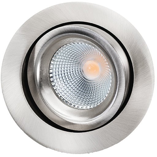 Downlight Junistar Lux Isosafe 7W 3000K, børstet stål