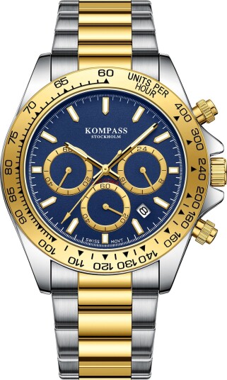 Kompass ChronoRace Silver Gold Blue