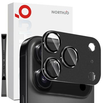 Northjo iPhone 17 Pro Max Full beskyttelse Matt metall og kameralinsebeskytter i herdet glasSvart