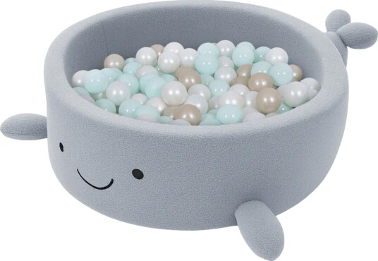 Meowbaby Boucle Whale Ballbasseng, Dusty Ice Blue