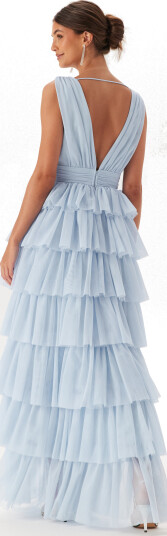 Bubbleroom Occasion Tulle Frill Gown Light blue 42