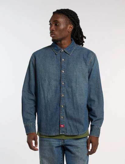 Dickies Lightweight Denim Shirt Ls Blue L