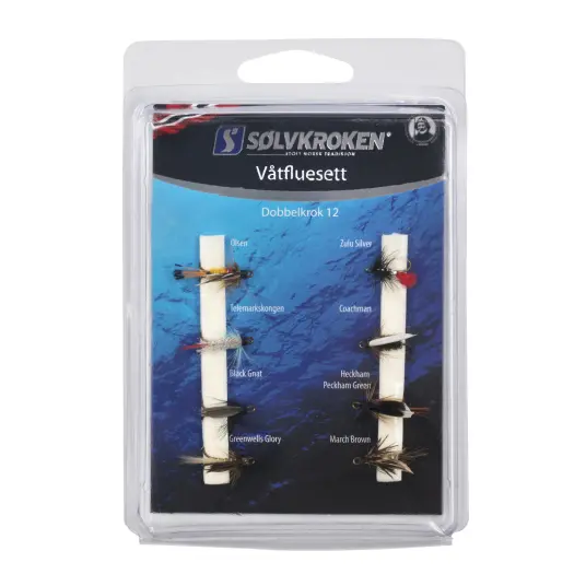 Sølvkroken Våtfluesett DK12 8pk Fluesett Sølvkroken Våtfluesett DK12 8pk Fluesett