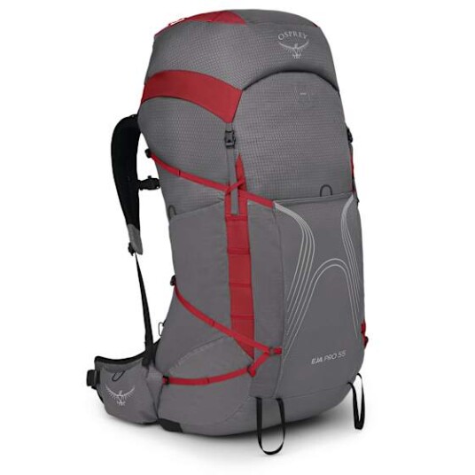 Osprey Eja Pro 55 Dale Grey/Poinsettia Red WXS/S Osprey Eja Pro 55 Dale Grey/Poinsettia Red WXS/S