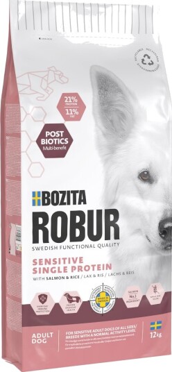Bozita Robur Sensitive Single Protein Laks & Ris 2 x 12 kg