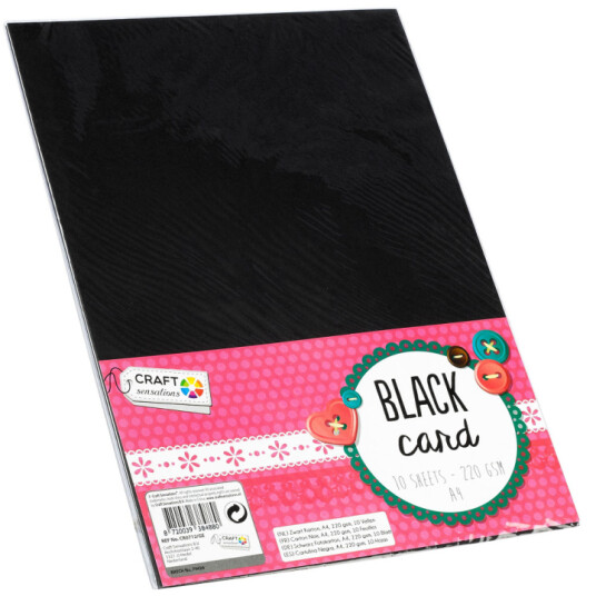 Craft Sensations Sort papp A4 220g 10-pakk Craft Sensations Sort papp A4 220g 10-pakk