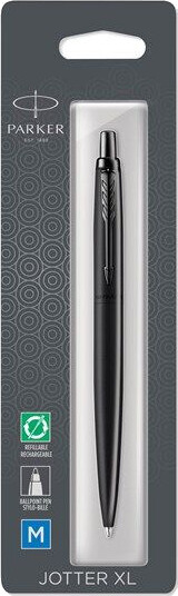 Parker Jotter XL Ballpoint Pen  Monochrome Matte Svart  Medium Point  Blå Ink  Blister Pack