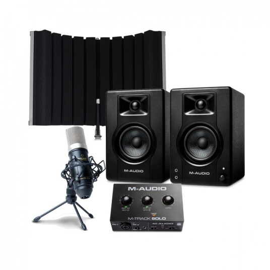 M-Audio M-Track Solo Production Bundle with M-Audio BX3 Monitors M-Audio M-Track Solo Production Bundle with M-Audio BX3 Monitors