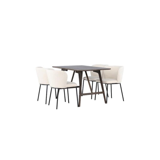 Venture Home Spisegruppe Venture Home Kaseidon med 4 stk Edina Stoler GR23867