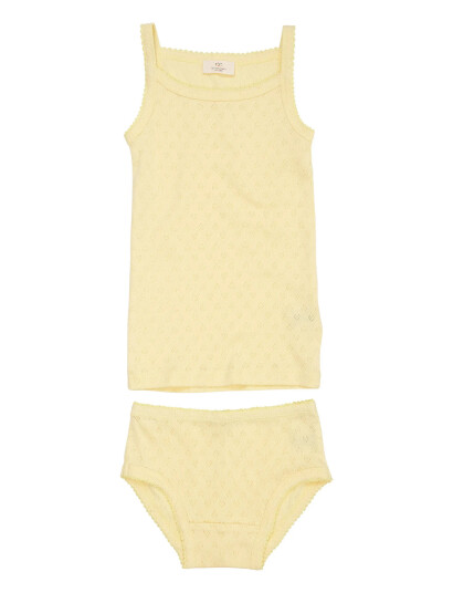 Copenhagen Colors Pointelle Heart Underwear Set - Yellow - 104 Copenhagen Colors Pointelle Heart Underwear Set - Yellow - 104
