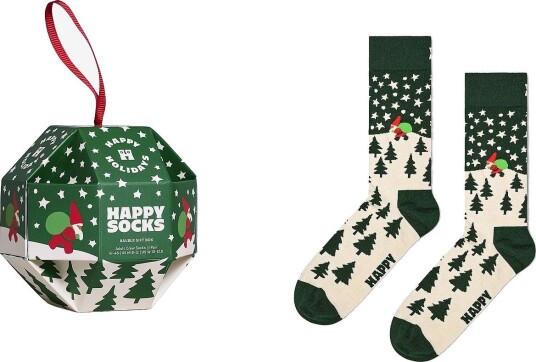 Happy Socks 1 Pack Snow Globe Sock Gift Set   DARK GREEN   36 40