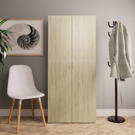 vidaXL Skoskap sonoma eik 80x35,5x180 cm konstruert tre vidaXL Skoskap sonoma eik 80x35,5x180 cm konstruert tre