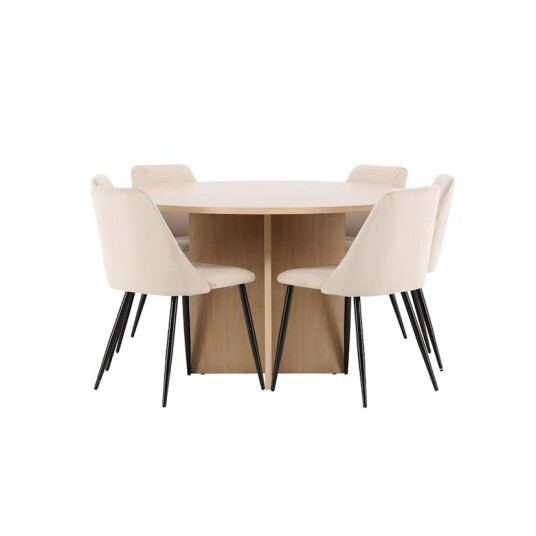 Spisegruppe Venture Home Strada Ø120 cm med 6st Night Spisestoler