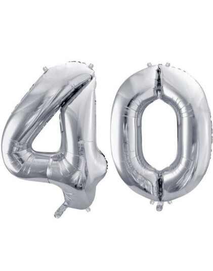 40 år ballonger 35 cm sølv
