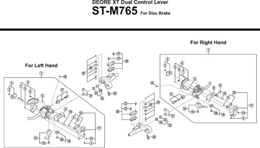 Shimano skiftegrepsenhet venstre til ST-M765
