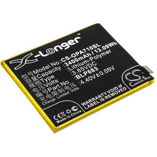 OPPO A7x batteri (3400 mAh 3.85 V, Sort)