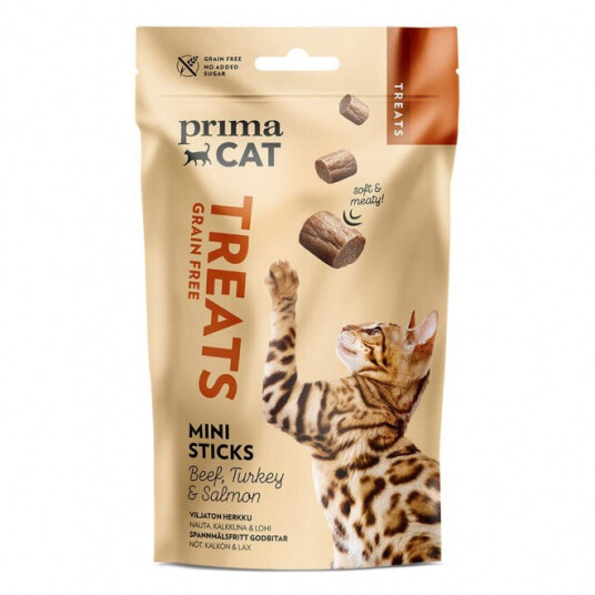Primacat Softy Grain Free Mini Sticks Beef Turkey & Salmon 50 G