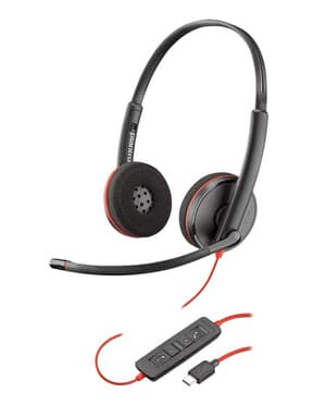 Poly Poly Blackwire C3220 Hodesett Usb-c Stereo Svart Poly Poly Blackwire C3220 Hodesett Usb-c Stereo Svart