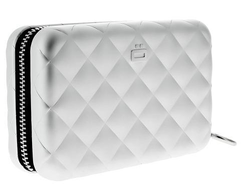 Ögon Designs - Quilted Aluminium zipper lommebok/ kortholder 24 Kort Sølv Ögon Designs - Quilted Aluminium zipper lommebok/ kortholder 24 Kort Sølv