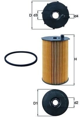 Oljefilter KNECHT OX 205/2D Oljefilter KNECHT OX 205/2D