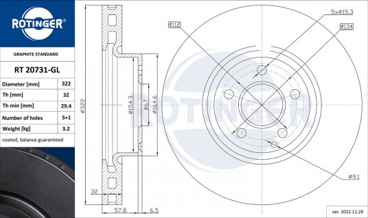 Bremseskive ROTINGER RT 20731-GL