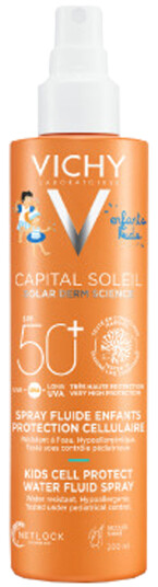 Vichy Kids Cell Protect UV Spray SPF 50+ 200 ml - Solkrem for sensitiv hud