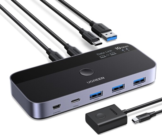 Ugreen-switch USB-C til USB-A 10 Gb/s – grå Ugreen-switch USB-C til USB-A 10 Gb/s – grå