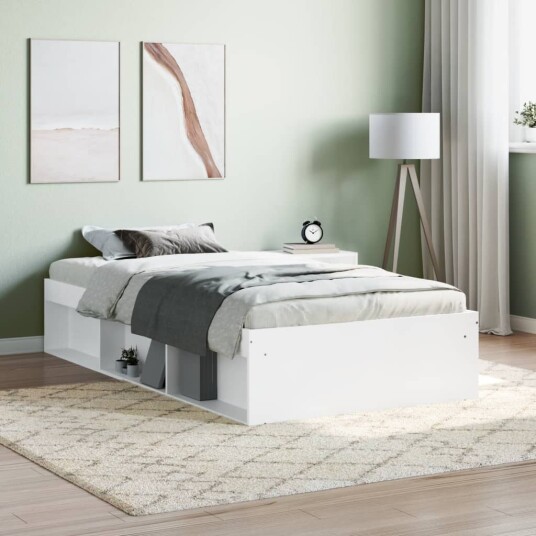 vidaXL Sengeramme hvit 100x200 cm 8721012157873