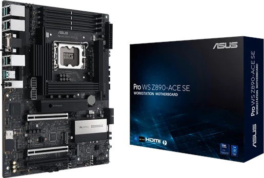 ASUS PRO WS Z890 ACE SE ATX Hovedkort med LGA 1851 og DDR5 ASUS PRO WS Z890 ACE SE ATX Hovedkort med LGA 1851 og DDR5