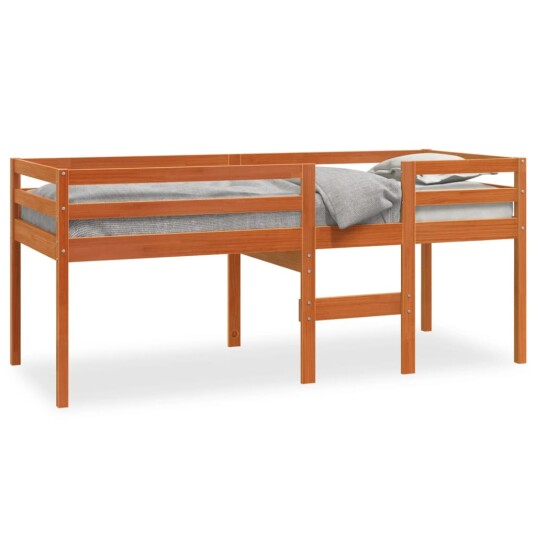 vidaXL Høyseng voksbrun 75x190 cm heltre furu 8721012315419