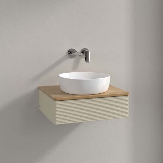 Villeroy & Boch  Antao Servantskap med 1 skuff 60x50x19 cm m/lys Grå Matt/Eik