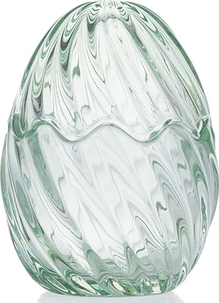 Hadeland Glassverk Glassegg Påskeegg m/Lokk Optikk Grønn 12cm