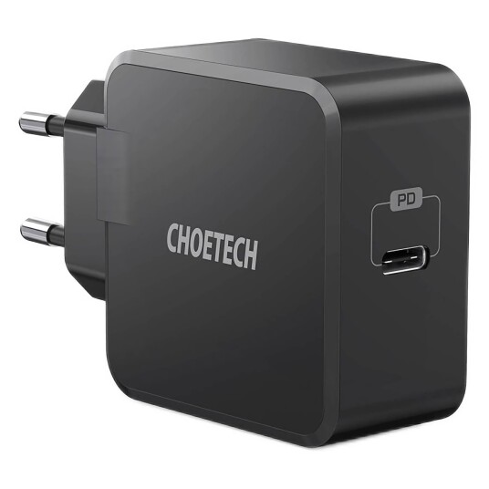 Choetech 30W USB-C PD Vægoplader, black Choetech 30W USB-C PD Vægoplader, black