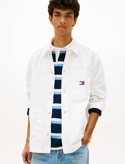 Tommy Jeans Tjm Essential Overshirt Ext White XL Tommy Jeans Tjm Essential Overshirt Ext White XL