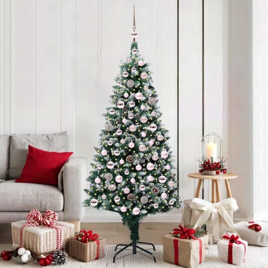  Kunstig juletre med 300 LED grønn 180 cm PVC og Stål og Plast