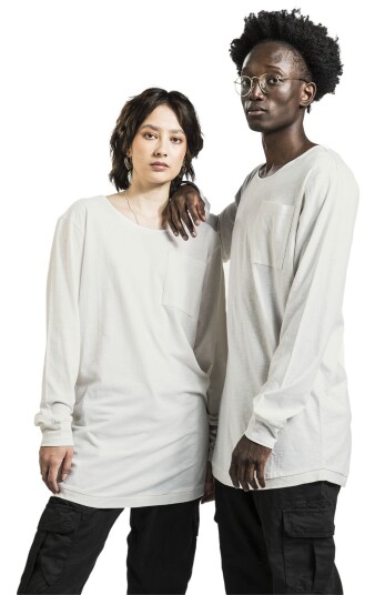 EMP Special Collection Langermet skjorte EMP Special Collection X Urban Classics unisex langermet topp S til XXL Damer antikk hvit