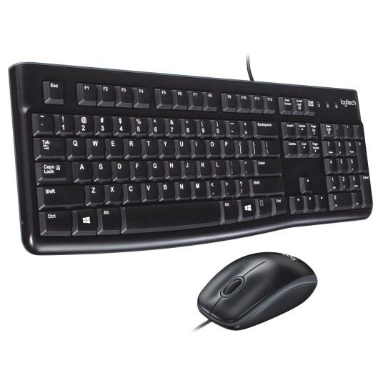Logitech MK120 Kablet Tastatur og Mussett med Nordisk Layout Svart