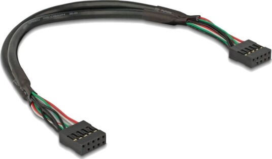 Delock Kabel Usb 2.0 Header Kontakt 2,54 Mm 10 Pins Til Usb 2.0 Header Kontakt 2,54 Mm 10 Pins 25 Cm