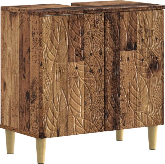 vidaXL Baderomsvaskeskap DELFT Gammelt tre 59,5 x 31,5 x 59 cm
