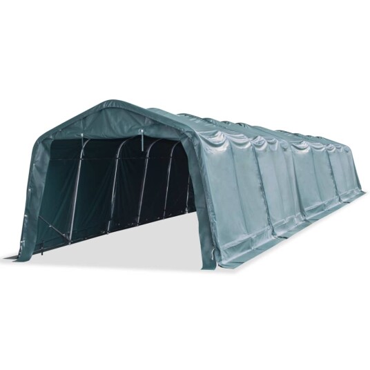 vidaXL Flyttbart kvegtelt PVC 550 g/m² 3,3x16 m mørkegrønn vidaXL Flyttbart kvegtelt PVC 550 g/m² 3,3x16 m mørkegrønn