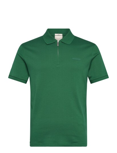 Calvin Klein Ss Slim Supima Zip Polo   Green   L