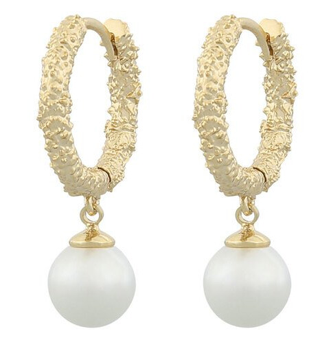 Snö Of Sweden London Ring Pendant Earring Gold/White 14mm