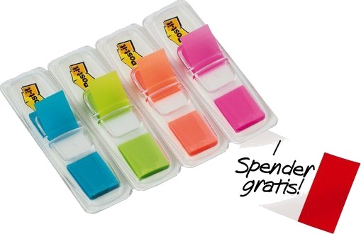 3M 683 4Abp Rektangel Blå Grønn Oransje Fiolett Papir 11,9 Mm 43,2 Mm 35 Ark