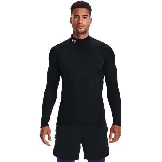T skjorte Under Armour Cg Armour Fitted Mock Black/ White XS