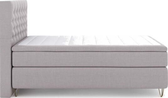 Select No 6 Kontinentalseng 140x200 Medium Memory/Pocket Lysegrå/V formede Metallben