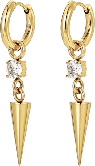 Bud To Rose Spike Crystal Earring Clear/Silver Gold ONE SIZE Bud To Rose Spike Crystal Earring Clear/Silver Gold ONE SIZE